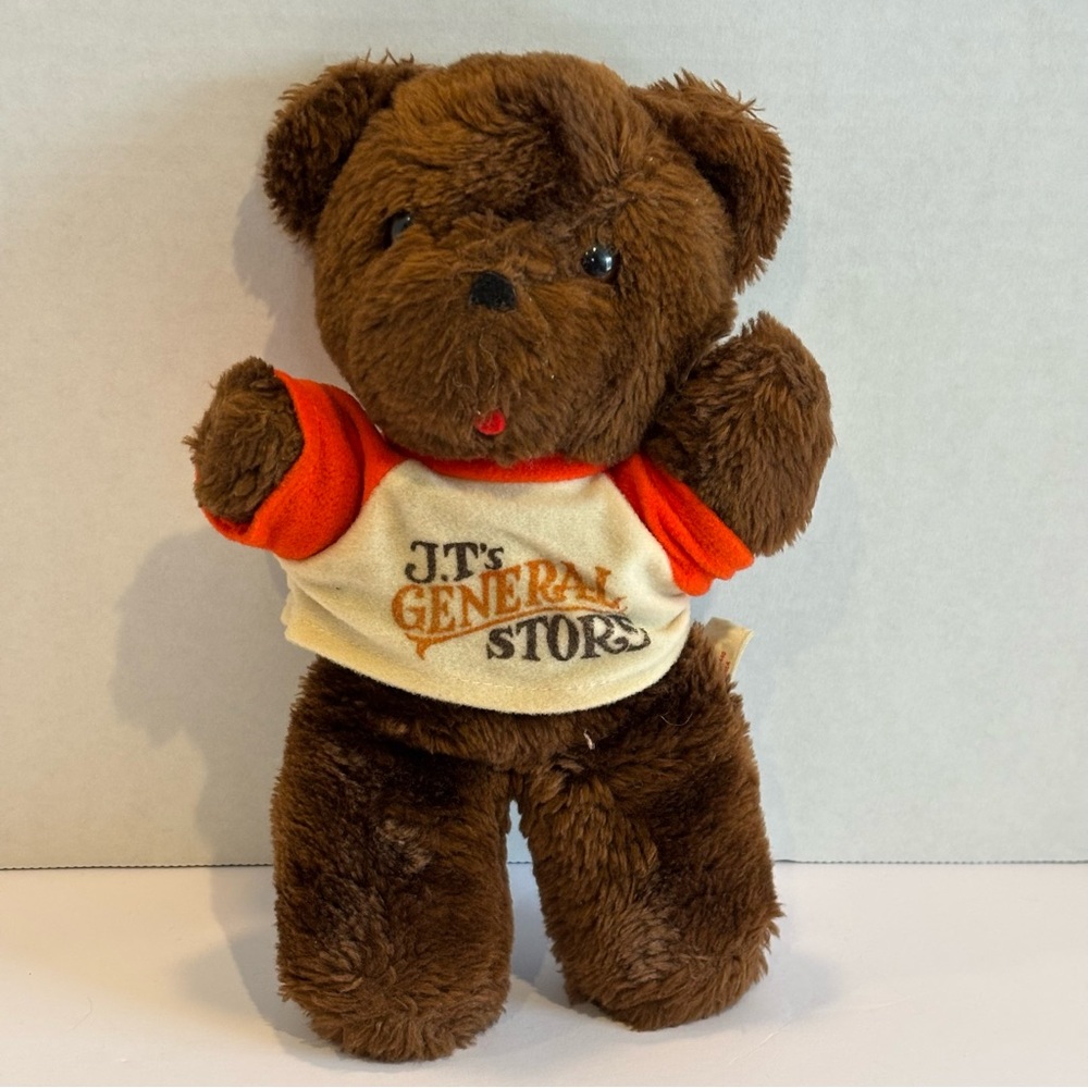 Animal Fair Vintage Brown Plush Bear with Orange and Cream Shirt